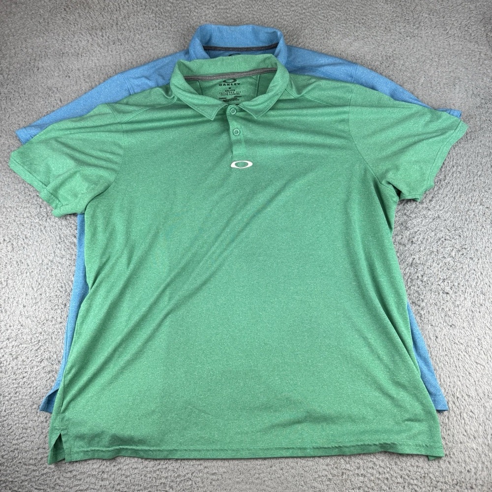 Oakley Golf Polo Shirt Lot Of 2 Blue Green Men's Size Xxl